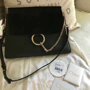 Chloe Medium Faye shoulder bag in black leather